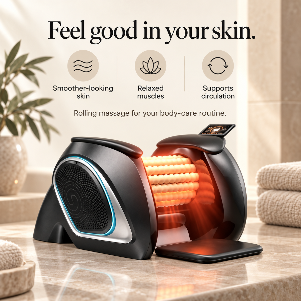 Body roller smoother-looking skin and muscle relaxation benefits