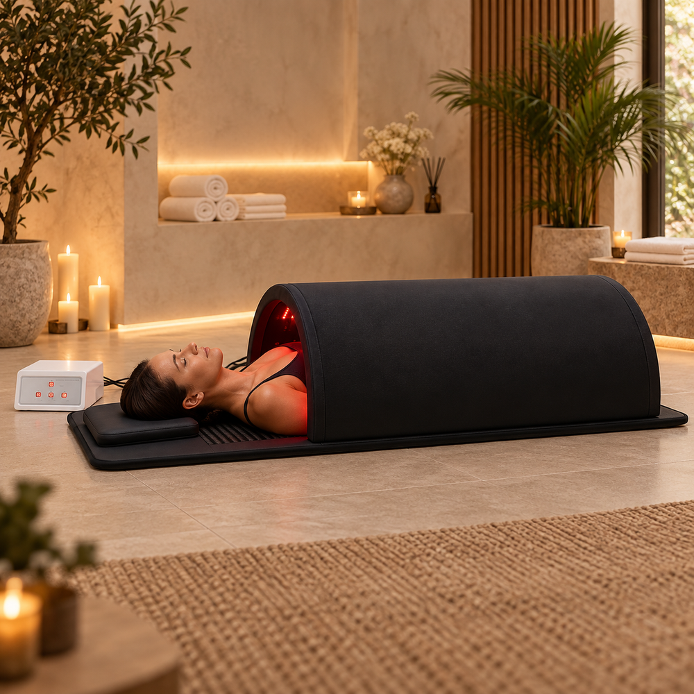 Enfold sauna dome used in a private wellness room