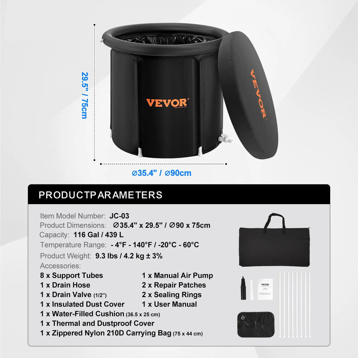 Elevn Reset 330-litre portable ice bath supplier product detail 4