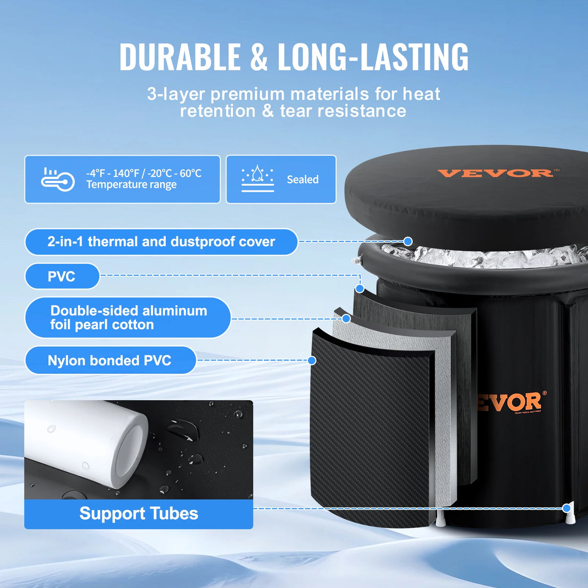 Elevn Reset compact home ice bath detail