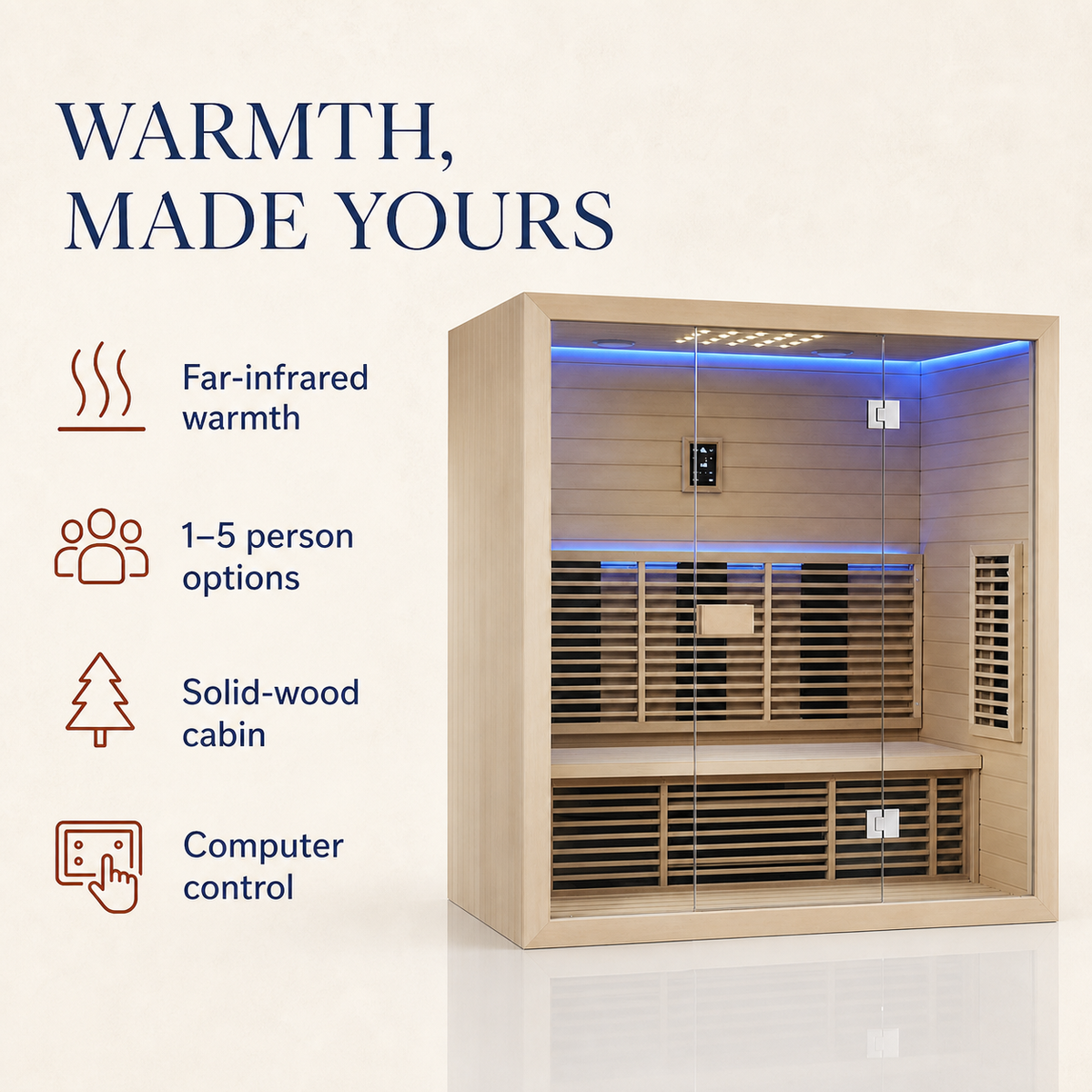 Elevn Residence far-infrared sauna benefits and capacity options