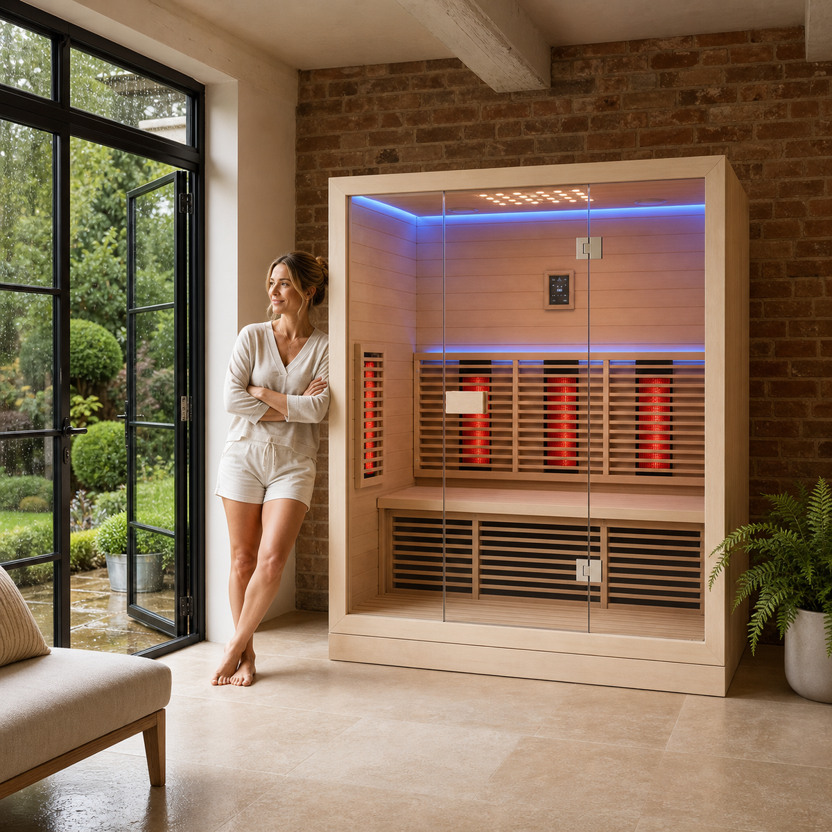 Elevn Residence infrared sauna in a premium British garden room