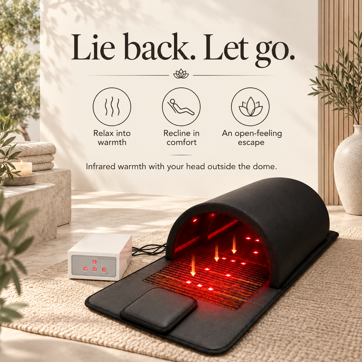 Enfold reclining warmth and open-feeling relaxation