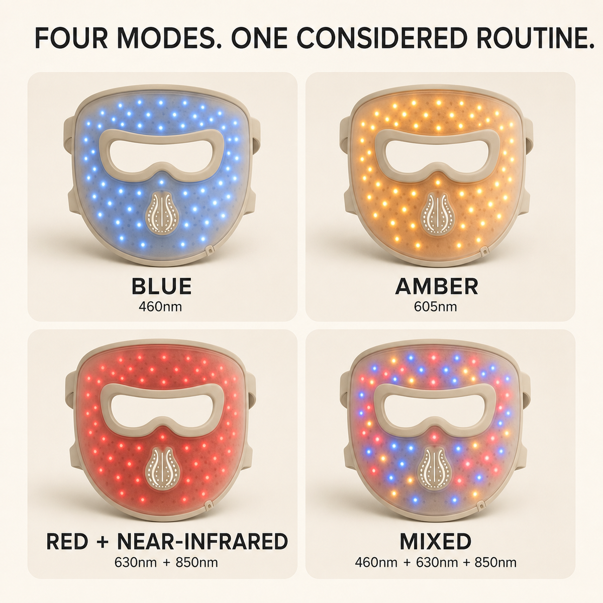 Elevn Halo LED face mask blue amber red near-infrared and mixed modes