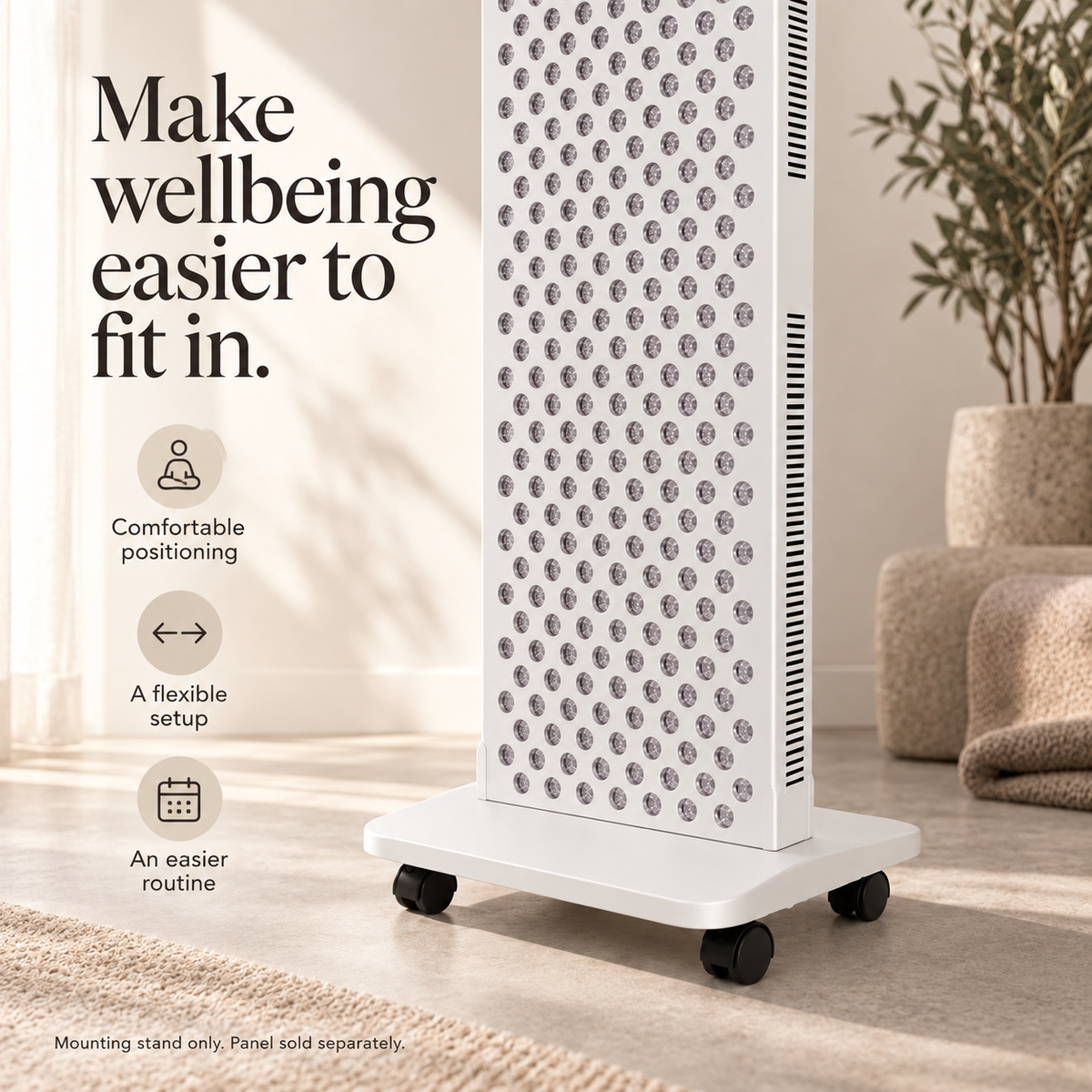 Luma floor stand benefits for comfortable panel positioning